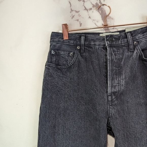 Everlane Jeans Button Fly 90s Cheeky Straight High Rise Washed Black NEW - Picture 4 of 15